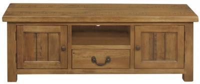 Product photograph of Regatta Rustic Pine Large Tv Unit 146cm W With Storage For Television Upto 55in Plasma from Choice Furniture Superstore