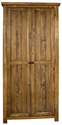 Product photograph of Regatta Rustic Pine Double Wardrobe All Hanging With 2 Doors from Choice Furniture Superstore