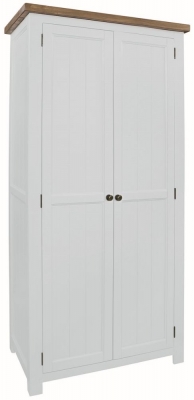 Product photograph of Regatta White Painted Pine Double Wardrobe All Hanging With 2 Doors from Choice Furniture Superstore