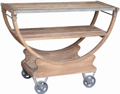 Renton Industrial Old Elm Cart with Wheels