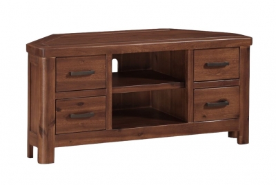 Product photograph of Andorra Dark Acacia Corner Tv Unit from Choice Furniture Superstore