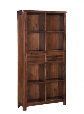 Product photograph of Andorra Dark Acacia Tall Bookcase from Choice Furniture Superstore