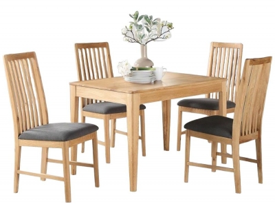 Product photograph of Dunmore Oak 120cm Dining Table And 4 Chairs from Choice Furniture Superstore