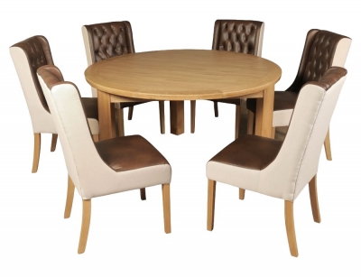 Product photograph of Treviso Oak 150cm Round Dining Table from Choice Furniture Superstore