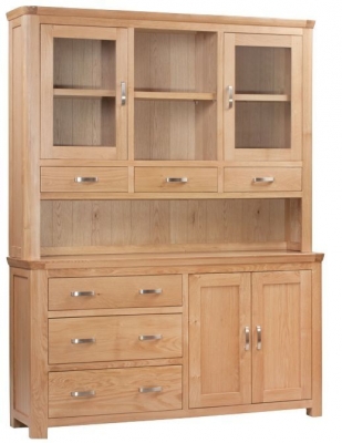 Product photograph of Treviso Oak Large Buffet Hutch from Choice Furniture Superstore