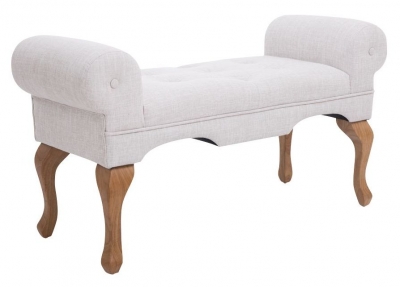 Product photograph of Laura Boudoir Beige Fabric Bench from Choice Furniture Superstore