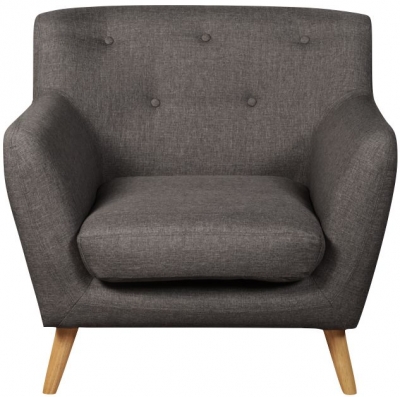 Product photograph of Eton Dark Grey Fabric Armchair from Choice Furniture Superstore