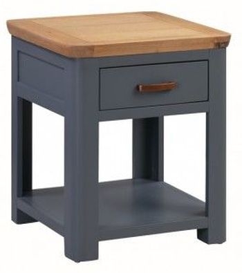 Product photograph of Treviso Blue And Oak 1 Drawer End Table from Choice Furniture Superstore