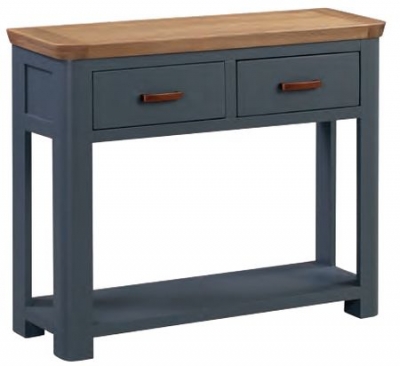 Product photograph of Treviso Blue And Oak 2 Drawer Console Table from Choice Furniture Superstore