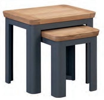 Product photograph of Treviso Blue And Oak Nest Of 2 Tables from Choice Furniture Superstore