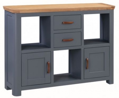 Product photograph of Treviso Blue And Oak Small Display Cabinet from Choice Furniture Superstore