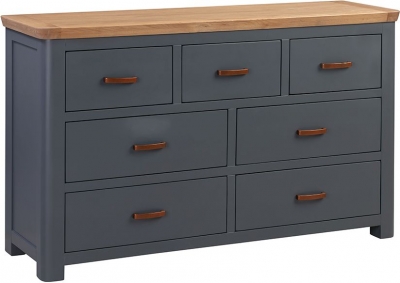 Product photograph of Treviso Blue And Oak 3 4 Drawer Chest from Choice Furniture Superstore