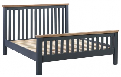 Product photograph of Treviso Midnight Blue And Oak Bed from Choice Furniture Superstore