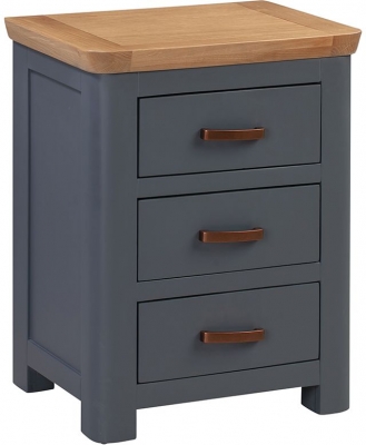 Product photograph of Treviso Midnight Blue And Oak Bedside Cabinet from Choice Furniture Superstore