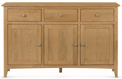 Product photograph of Kilkenny Oak 140cm Medium 3 Door Sideboard from Choice Furniture Superstore