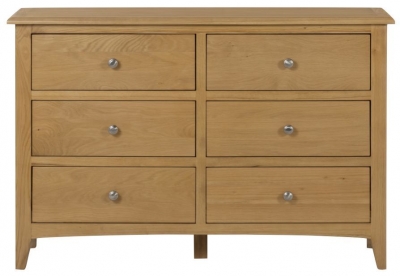 Product photograph of Kilkenny Oak 6 Drawer Wide Chest from Choice Furniture Superstore