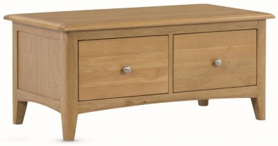 Product photograph of Kilkenny Oak 2 Drawer Coffee Table from Choice Furniture Superstore