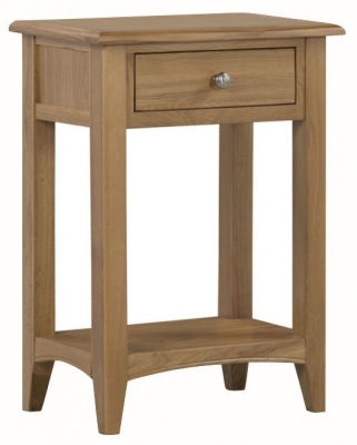 Product photograph of Kilkenny Oak 1 Drawer Telephone Table from Choice Furniture Superstore