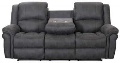 Product photograph of Gloucester Dark Grey 3 Seater Recliner Sofa With Console from Choice Furniture Superstore