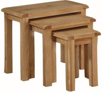 Product photograph of Kilmore Oak Nest Of Tables from Choice Furniture Superstore