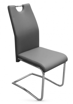 Product photograph of Claren Grey Faux Leather Dining Chair Sold In Pairs from Choice Furniture Superstore