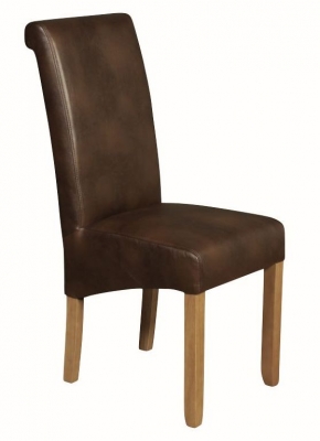 Product photograph of Set Of 2 Sophie Tan Faux Leather Dining Chair from Choice Furniture Superstore