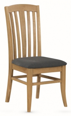 Product photograph of Kilkenny Oak And Charcoal Fabric Dining Chair Sold In Pairs from Choice Furniture Superstore