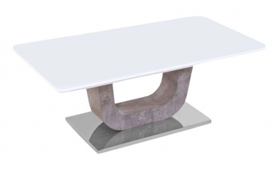 Castello Coffee Table - White High Gloss and Natural