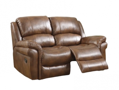 Product photograph of Farnham Tan Leather 2 Seater Recliner Sofa from Choice Furniture Superstore