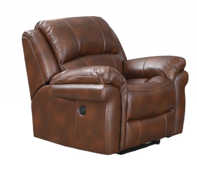 Product photograph of Farnham Tan Leather Electric Recliner Armchair from Choice Furniture Superstore