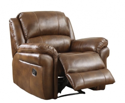 Product photograph of Farnham Tan Leather Recliner Armchair from Choice Furniture Superstore