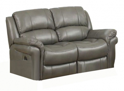 Product photograph of Farnham Grey Leather 2 Seater Recliner Sofa from Choice Furniture Superstore