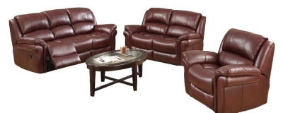 Product photograph of Farnham Burgundy Leather 3 1 1 Recliner Sofa Suite from Choice Furniture Superstore