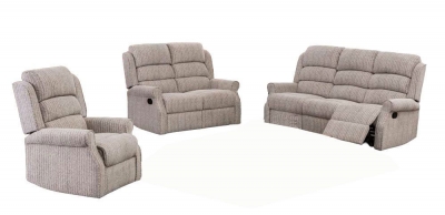 Product photograph of Windsor Natural Fabric 3 2 1 Recliner Sofa Suite from Choice Furniture Superstore