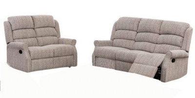 Product photograph of Windsor Natural Fabric 3 2 Recliner Sofa Suite from Choice Furniture Superstore