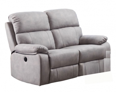 Product photograph of Stretford Light Grey Fabric 2 Seater Electric Recliner Sofa from Choice Furniture Superstore