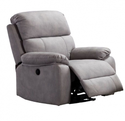 Product photograph of Stretford Light Grey Fabric Electric Recliner Armchair from Choice Furniture Superstore