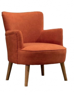 Product photograph of Keira Sunburt Orange Fabric Armchair from Choice Furniture Superstore