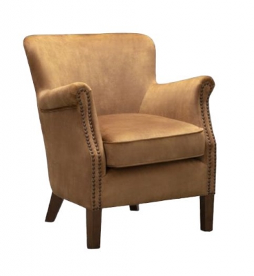 Product photograph of Harlow Caramel Fabric Armchair from Choice Furniture Superstore