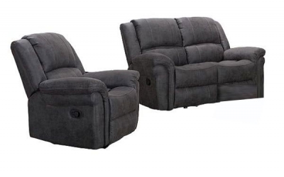 Product photograph of Gloucester Dark Grey 3 1 1 Seater Recliner Sofa Suite from Choice Furniture Superstore