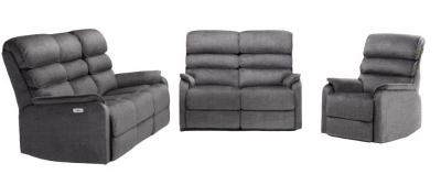 Product photograph of Savoy Grey Fabric 3 1 1 Seater Electric Recliner Sofa Suite from Choice Furniture Superstore