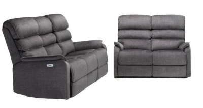 Product photograph of Savoy Grey Fabric 3 2 Seater Electric Recliner Sofa Suite from Choice Furniture Superstore