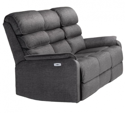 Product photograph of Savoy Grey Fabric 3 Seater Electric Recliner Sofa from Choice Furniture Superstore