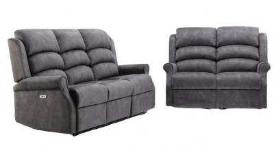 Product photograph of Penrith Grey Fabric 3 2 Seater Electric Recliner Sofa Suite from Choice Furniture Superstore