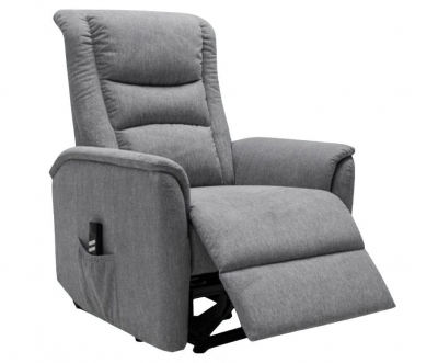 Product photograph of Winchester Lift And Tilt Grey Fabric Electric Recliner Armchair from Choice Furniture Superstore