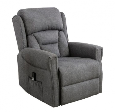 Product photograph of Sandringham Lift And Tilt Grey Fabric Electric Recliner Armchair from Choice Furniture Superstore