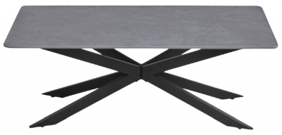 Product photograph of Azzurra Sintered Stone Grey Coffee Table With Black Metal Spider Legs from Choice Furniture Superstore