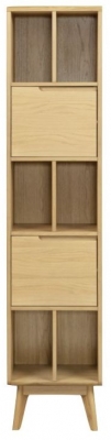 Product photograph of Carrington Scandinavian Style Oak Narrow Bookcase 180cm from Choice Furniture Superstore