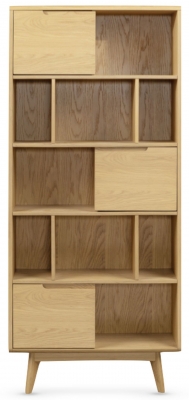Product photograph of Carrington Scandinavian Style Oak Tall Bookcase 180cm from Choice Furniture Superstore