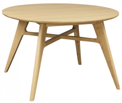 Product photograph of Carrington Scandinavian Style Oak Dining Table 120cm Seats 4 Diners Round Top from Choice Furniture Superstore